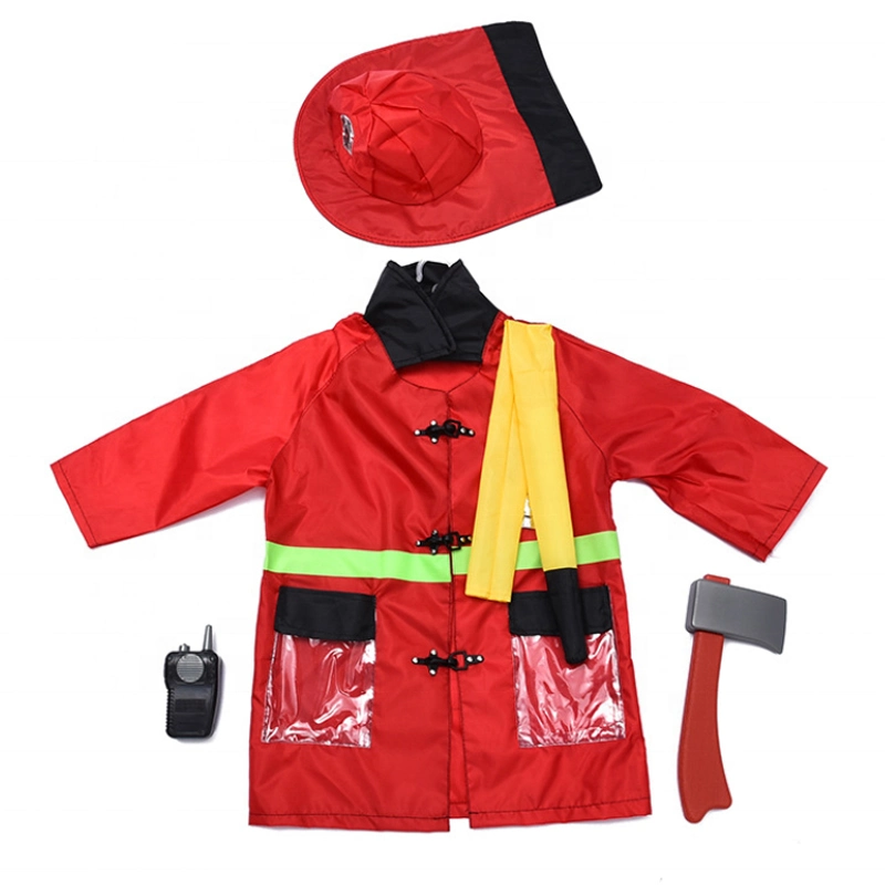 Kids Fire Rescue Game Fireman Costume Children Educational Toys Party Carnival Role Play Clothing Learning Pretend Cosplay Costumes