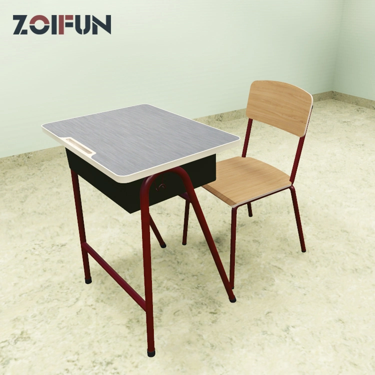 Education Wooden Metal Students Classroom Table and Chair Children School Furniture