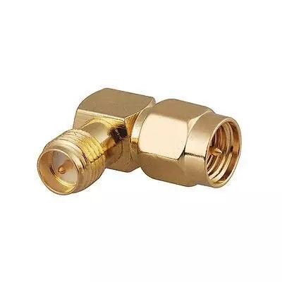 Rpsma hembra a conector macho SMA conector coaxial RF en ángulo recto conector de antena RF SMA macho terminales