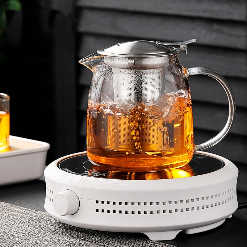 Factory Supply Wholesale/Supplier High quality/High cost performance  Coffee Tea Kettle Glass Teapots Tea Maker with Large Glass Handle and Stainless Steel Filter