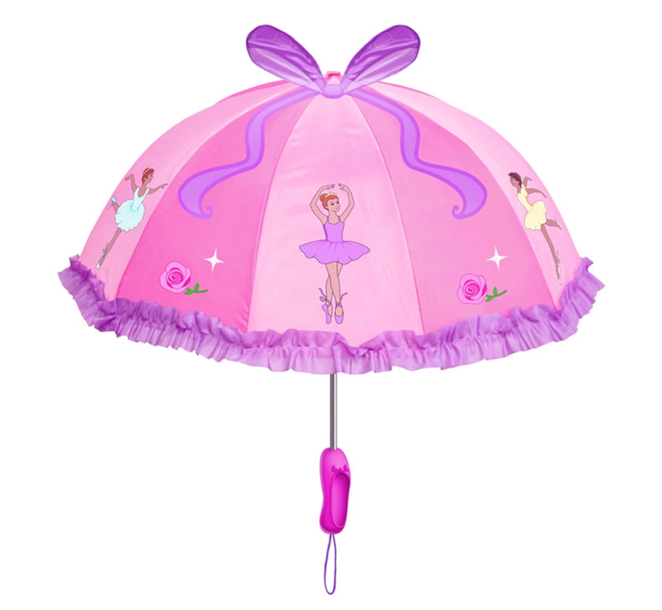 Creative parapluie en 3D Belle Rose gril de dessins animés en 3D'ENFANT parapluies Parapluies Princess Kids Long manche pour bébé vêtements de pluie