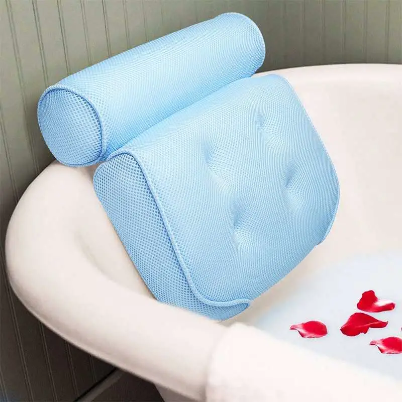 Bañera de Hidromasaje almohada con ventosa el cuello y el soporte trasero reposacabezas almohada gruesa para el hogar baño Jacuzzi Accersories cojín