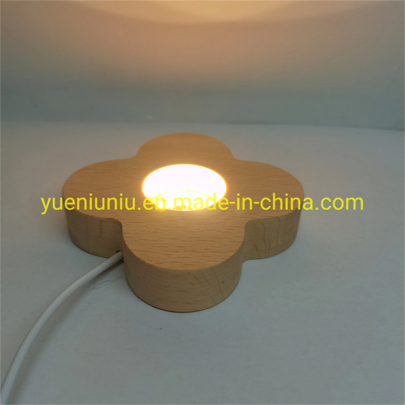 Customized 7 Color Change Is Controlled by Switch 3D LED Beech Lamp Holder for Resin Crystal