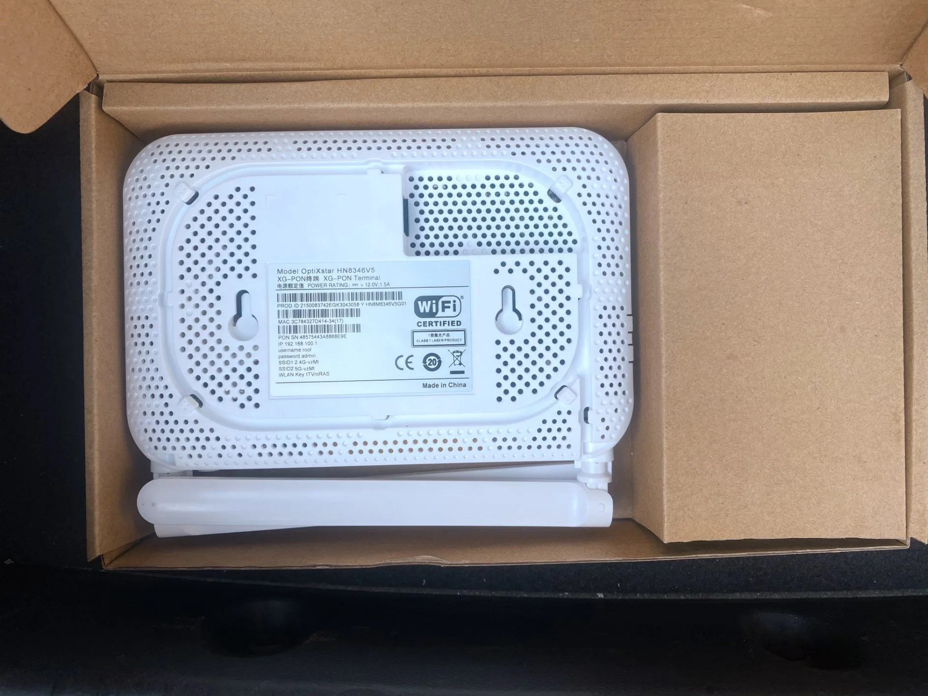 Huawei Hn8346V5 WiFi 5 XG-Pon 4GE 1tel 2,4G/5g WiFi