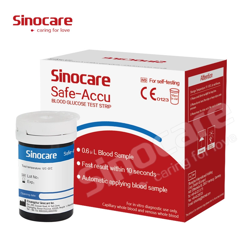 Hot Sale Medidor de glucosa en sangre de Sinocare LCD Mostrar glucosa en sangre Metro