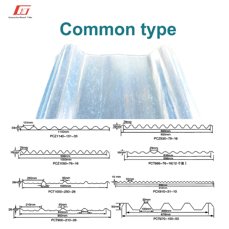 Folha de telhado fibra de vidro FRP folhas de telhados translúcidas