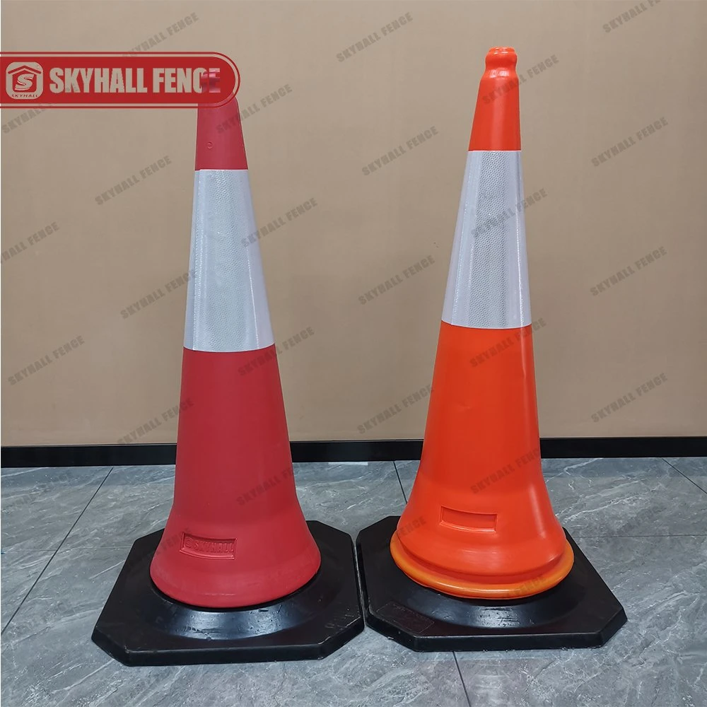 Cones de plástico PE de alta qualidade para segurança de trânsito em fábrica Para edifícios de estradas e locais de construção