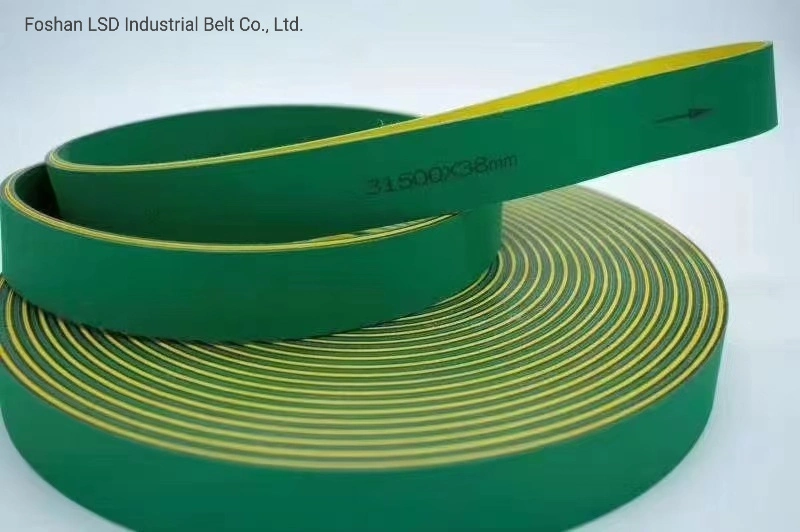 Factory Price with Quality Warranty Industrial Synthetic Elastic Green Yellow Sandwich Flat Transmission Belt