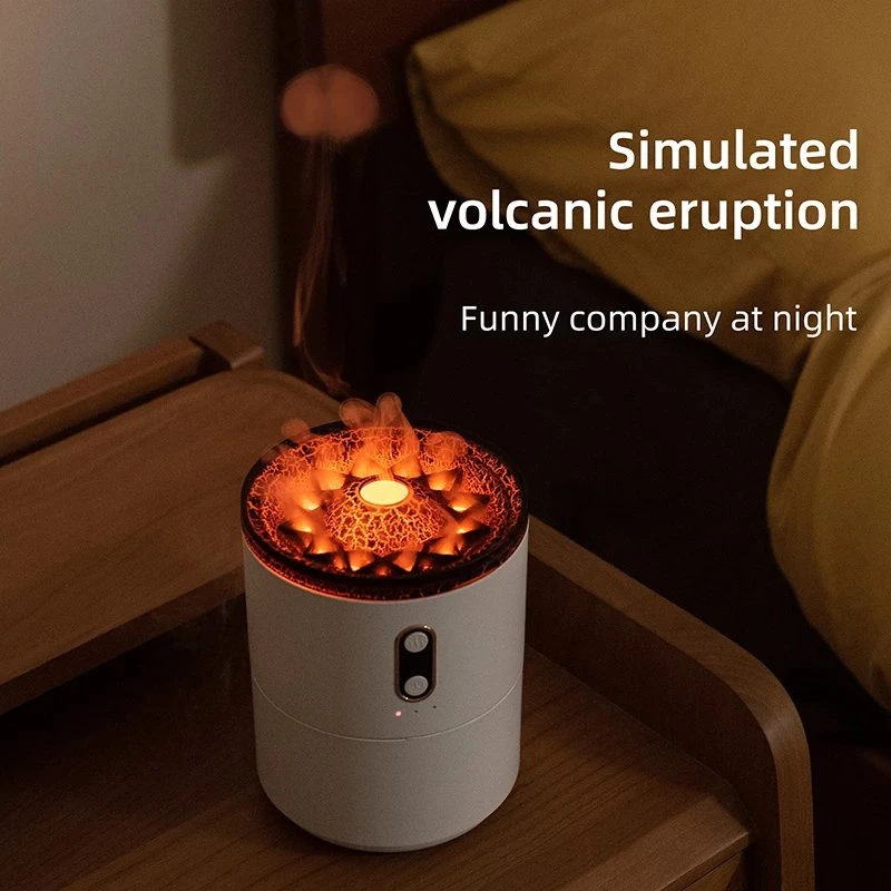 Jellyfish Electric Aroma Diffuser Mist Maker Volcano Flame Humidifier Diffuser Ultrasonic Essential Oil Humidifier Volcano Air Humidifier