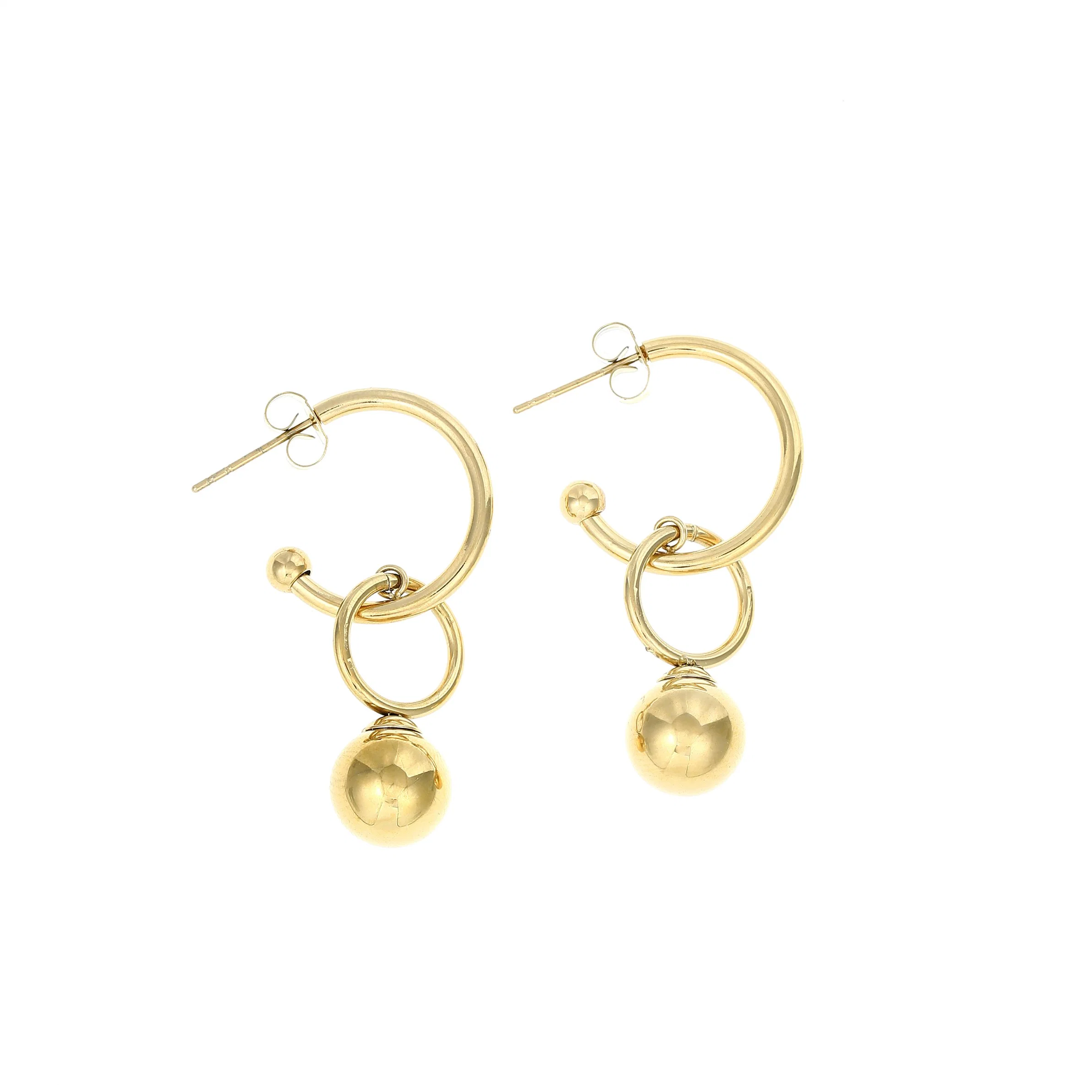 Wholesale/Supplier Metal Ball Earrings Gold Plated Hot Sale High quality/High cost performance Hoop Earrings