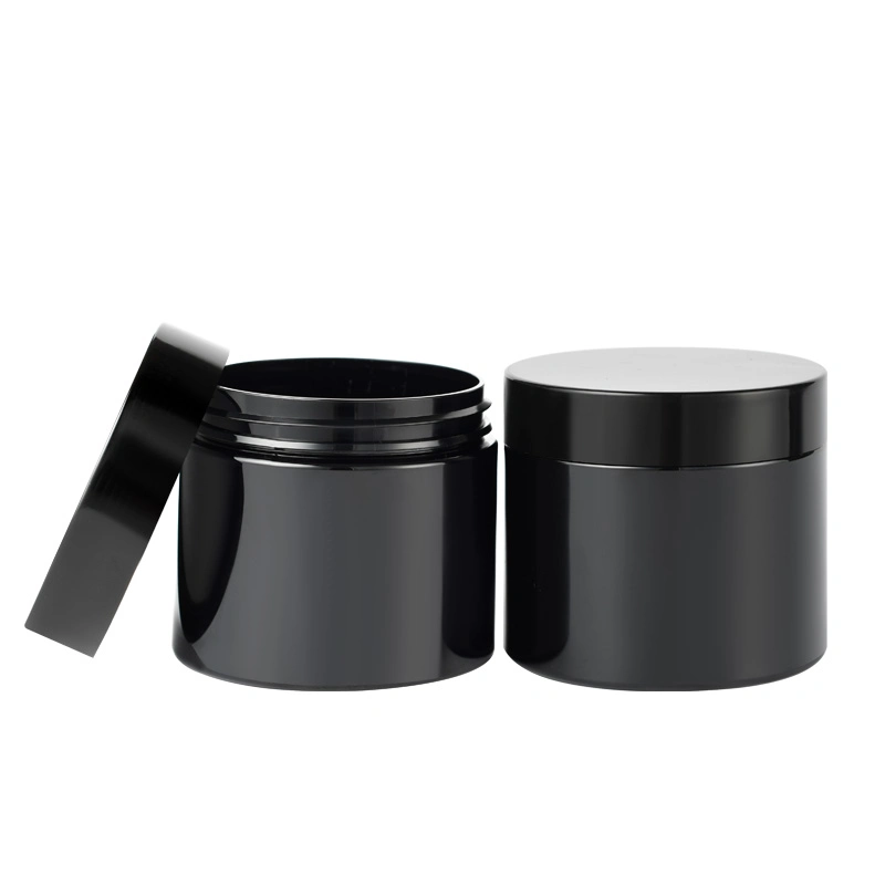 Cosmetics Storage Container 250ml 380ml Smooth Solid Color Pet Plastic Jar with Plastic Screw Cap