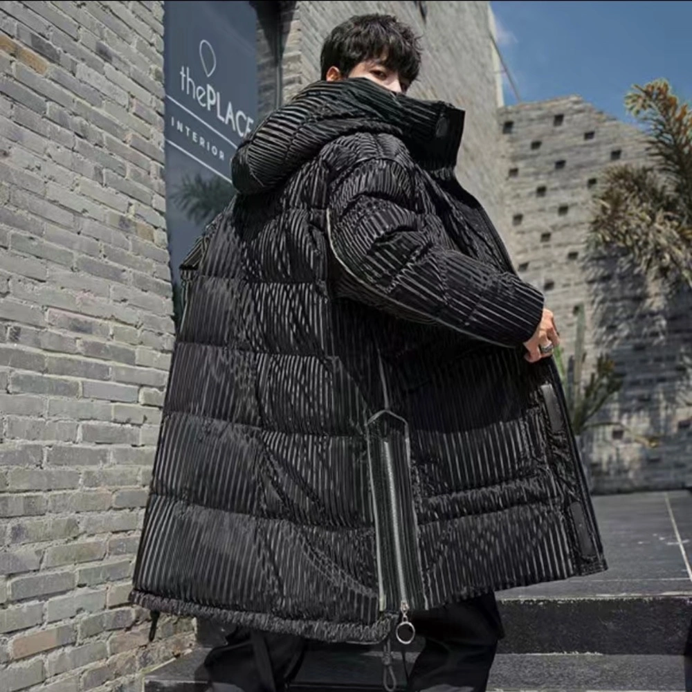 Versátil chaqueta acolchada de invierno para hombre con bolsillos con cremallera segura