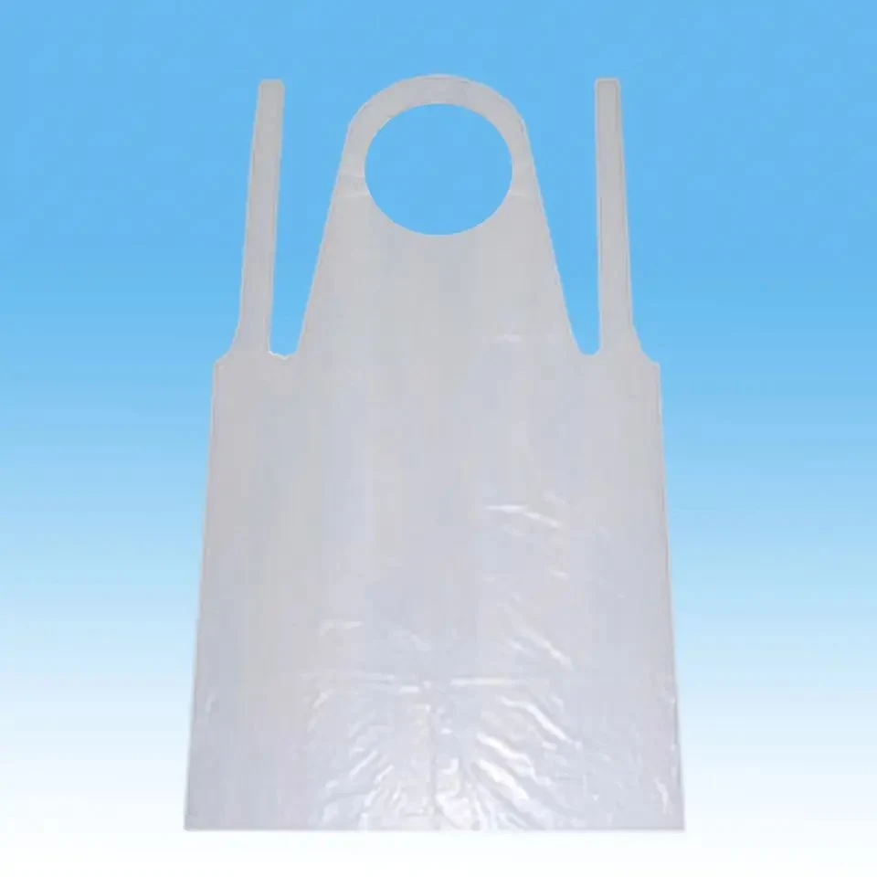 Disposable Plastic PE Salon Apron Barber for Work Transparent and Waterproof