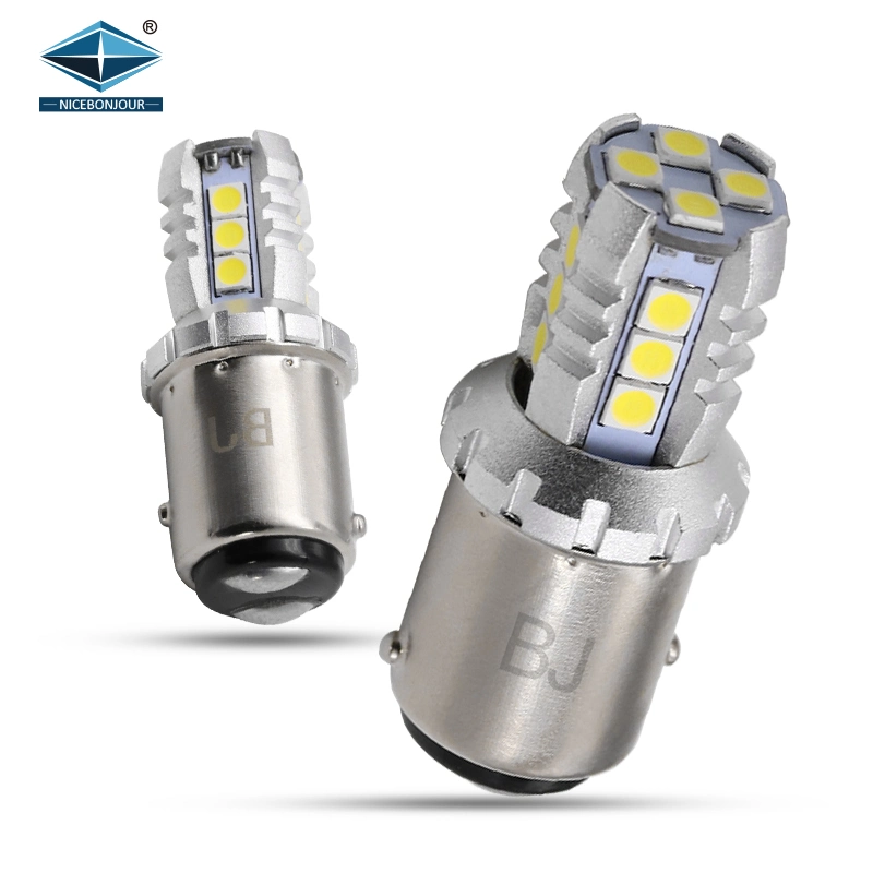 Proveedor de sistemas de iluminación automática 3030 SMD 16P21W de luz LED intermitente T20 Bau15s W21W Bombilla LED 1156 1157