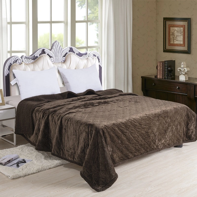Luxury Bedding Home Textile Polyester Blanket Sherpa Throw Pinsonic Velvet Blanket Bed Spread Bedding Set