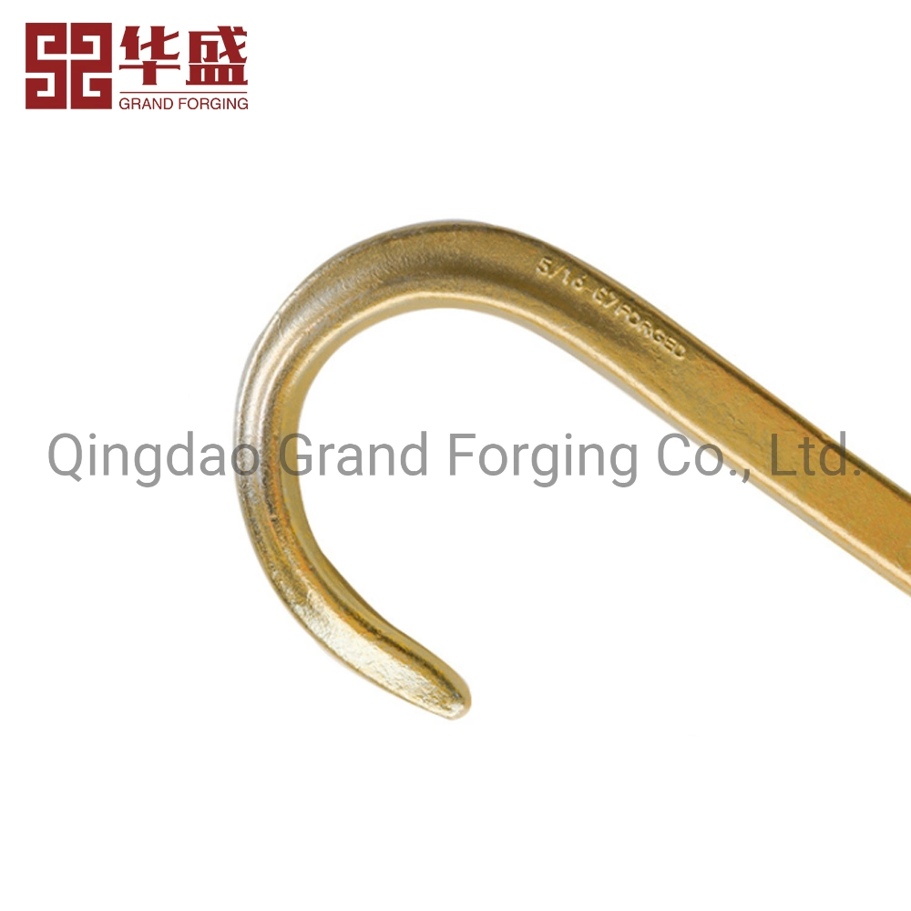 Original Factory Rigging Hardware Hot Forging Parts Chain Accessories Forged G70 Alloy Steel 15" J Hook Lifting Eye Hook J Shaped Hook Forged Ring and Hook