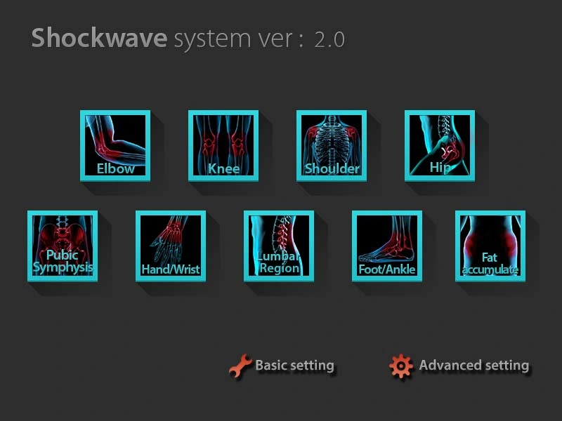 Equipamento de terapia física da máquina de tratamento de Shockwave eletromagnético portátil