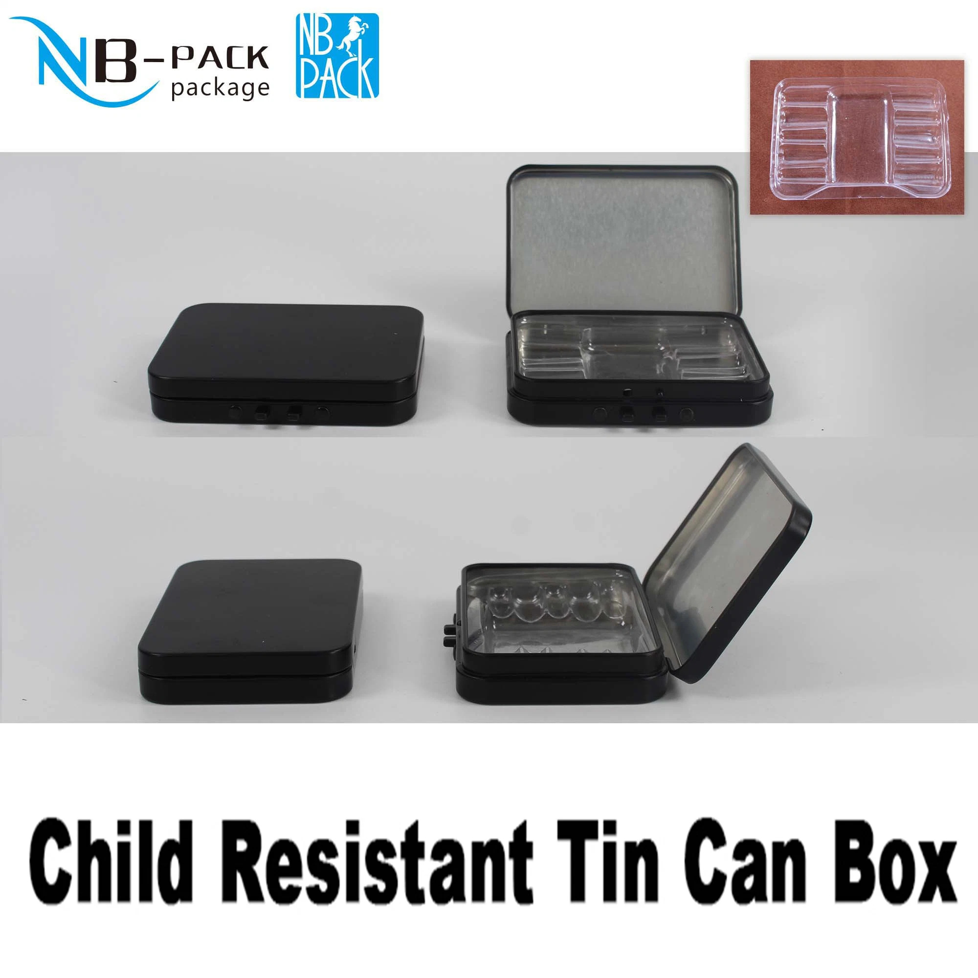 Nuevo estilo Metal personalizado Regalo Impreso Caja Slider personalizado Tamaño forma Candy Tin Caja de lata resistente a niños