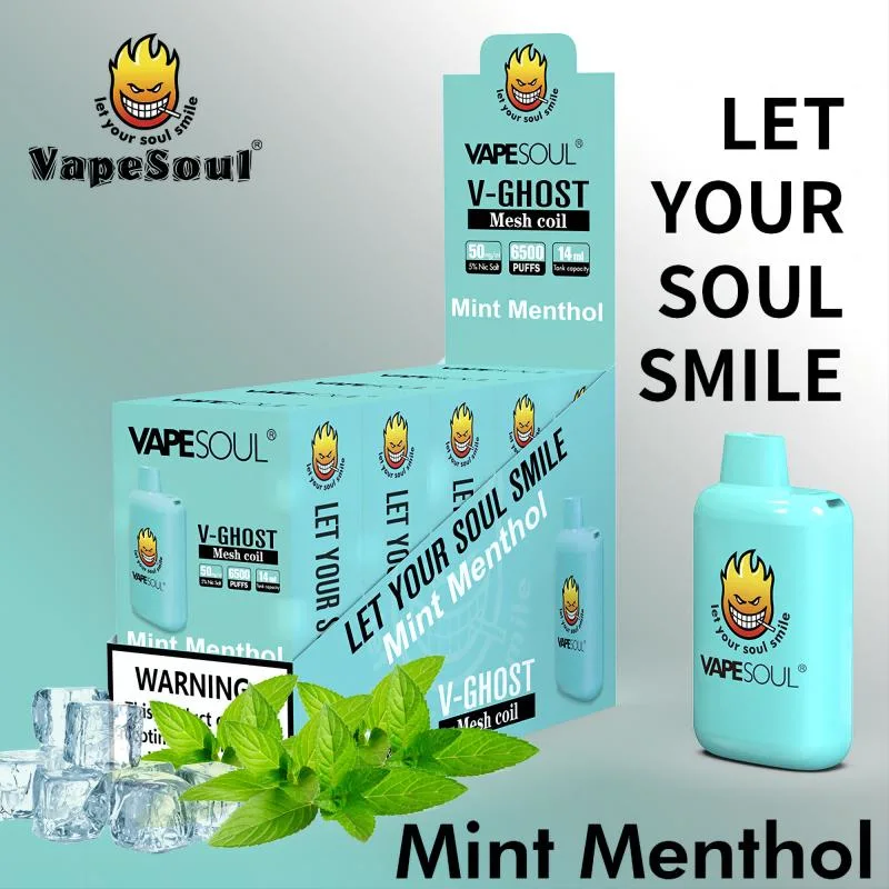 Comercio al por mayor de hielo de la uva Vapesoul 6500 inhalaciones desechables bobina de malla Vape