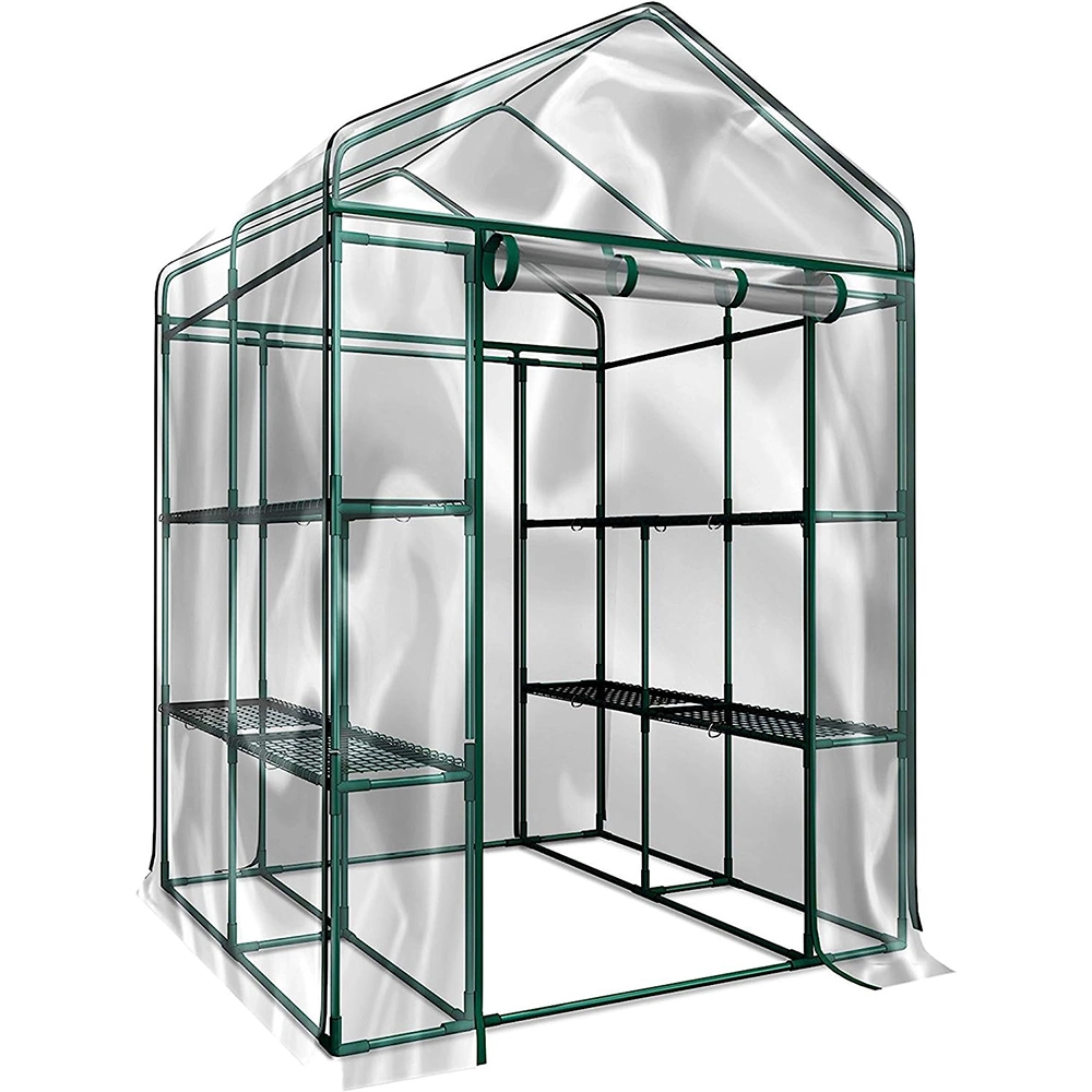 Greenhouse- Indoor Outdoor with 8 Sturdy Shelves-Grow Plants, Seedlings, Herbs, or Flowers in Any Season-Gardening Rack