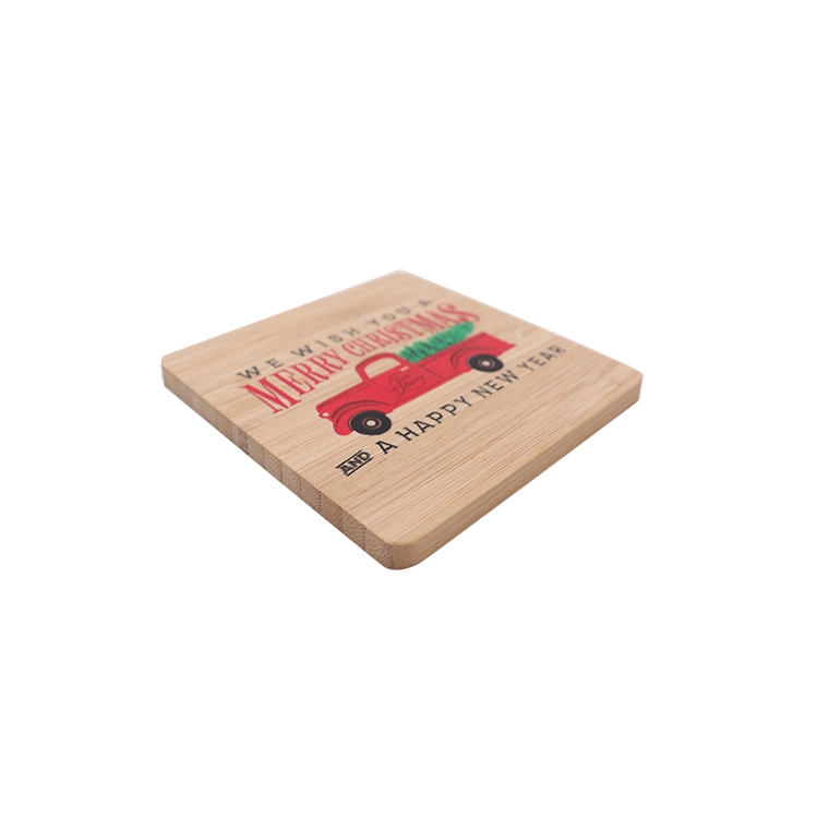 Modern Design Table Placemat Square Bamboo Wooden Coaster with Logo UV Printing