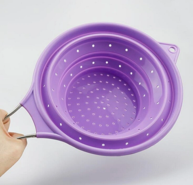 Kitchen Tools BPA Free Silicone Folding Drain Basket