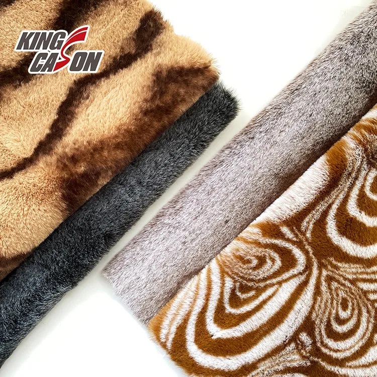 Kingcason الفاخرة الطباعة المخصصة 1 سم مزيف Fur Fabric faux Fur