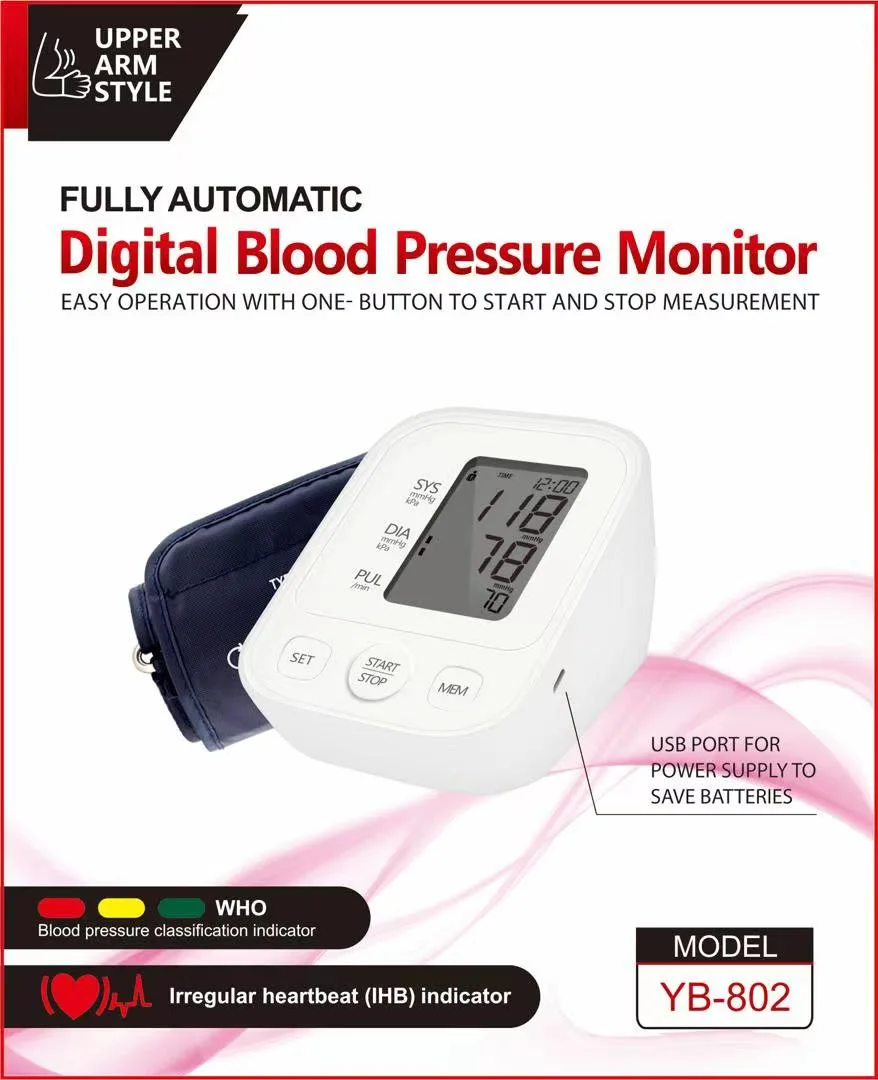 La FDA de tipo CE&amp;brazo ajustable de voz digital de manguito de presión arterial esfigmomanómetro Broadcast fabricante de monitores