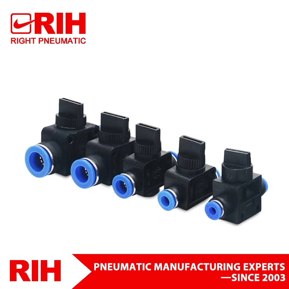 Right Pneumatic Hvff Series Plastic Hand Valve Pneumatic Tube Fitting