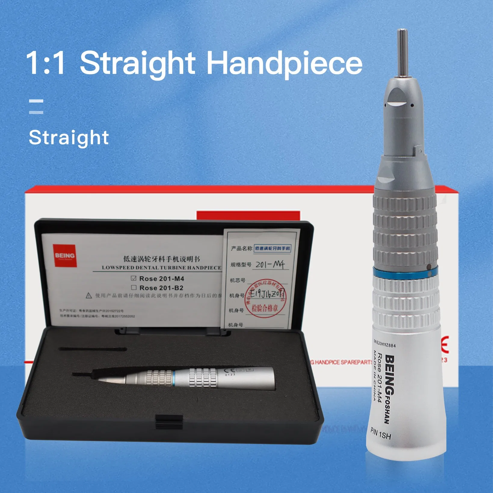 Clinique/hôpital utilisé en chirurgie dentaire Handpiece 1 : 1 pièce à main droite à vitesse lente