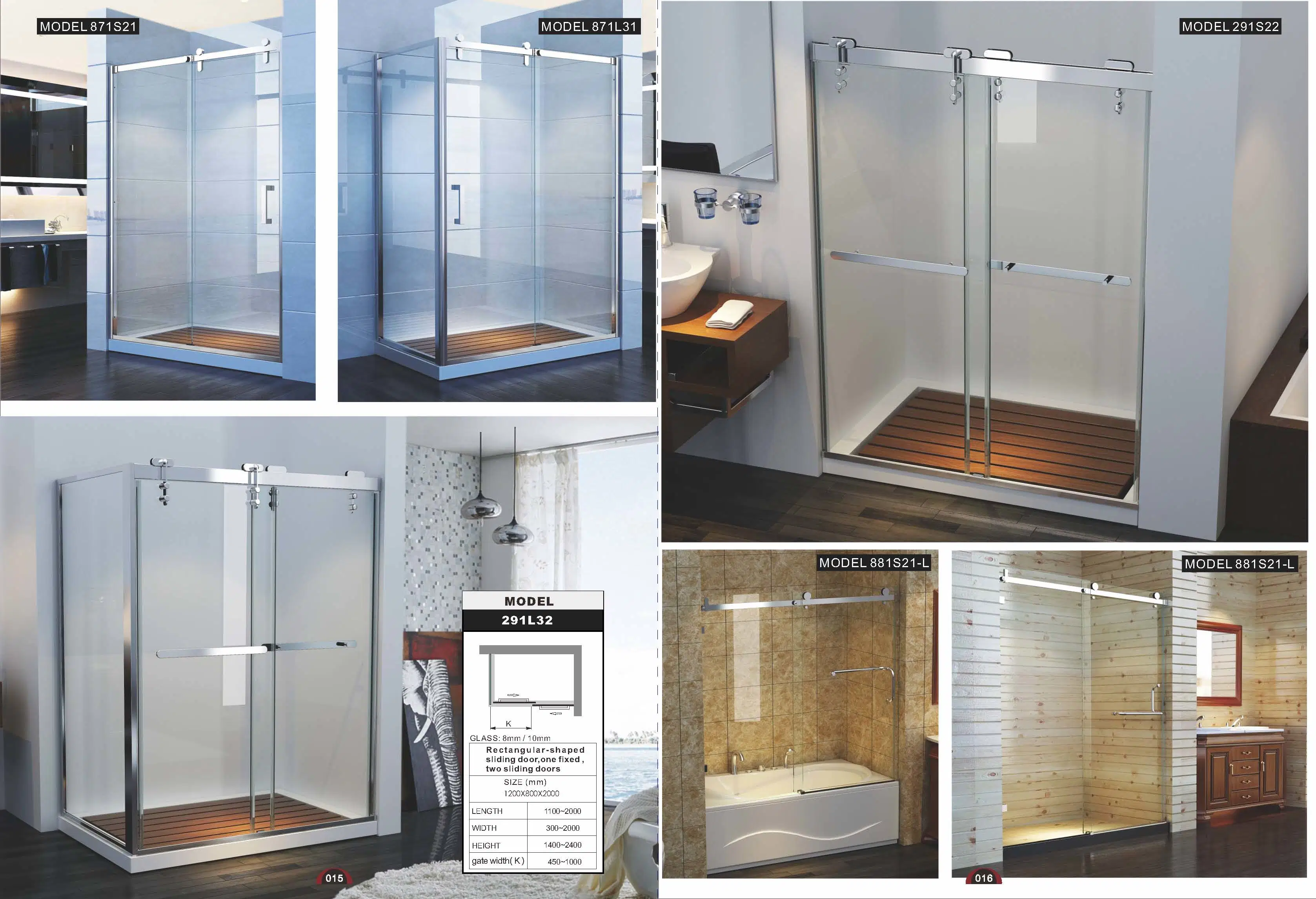 Glass Shower Enclosures Shower Room Shower Screen Aluminum Profile/ Stainless Steel Profile 151u41