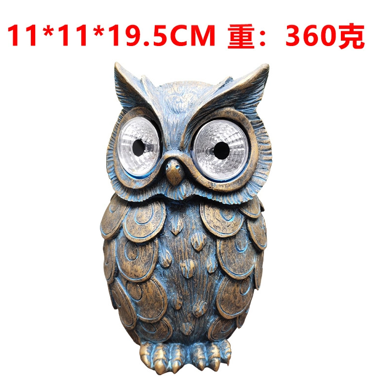 ديكور الحديقة السلحفاة الحيوانية، مصابيح Owl Sculpture الشمسية، الحرف الراتيبة لديكور الحديقة في الهواء الطلق