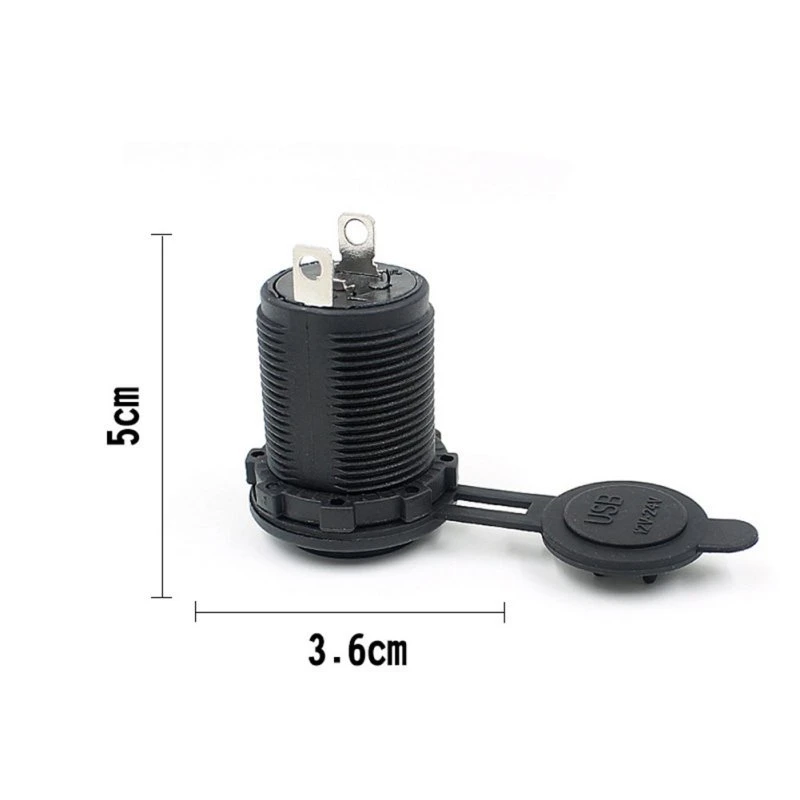 12V para automóvel dupla impermeável Universal 2 Tomada para Acendedor de Cigarros automóvel USB Carregador Divisor de saída do adaptador de energia 3.6Cmx5cm 12V