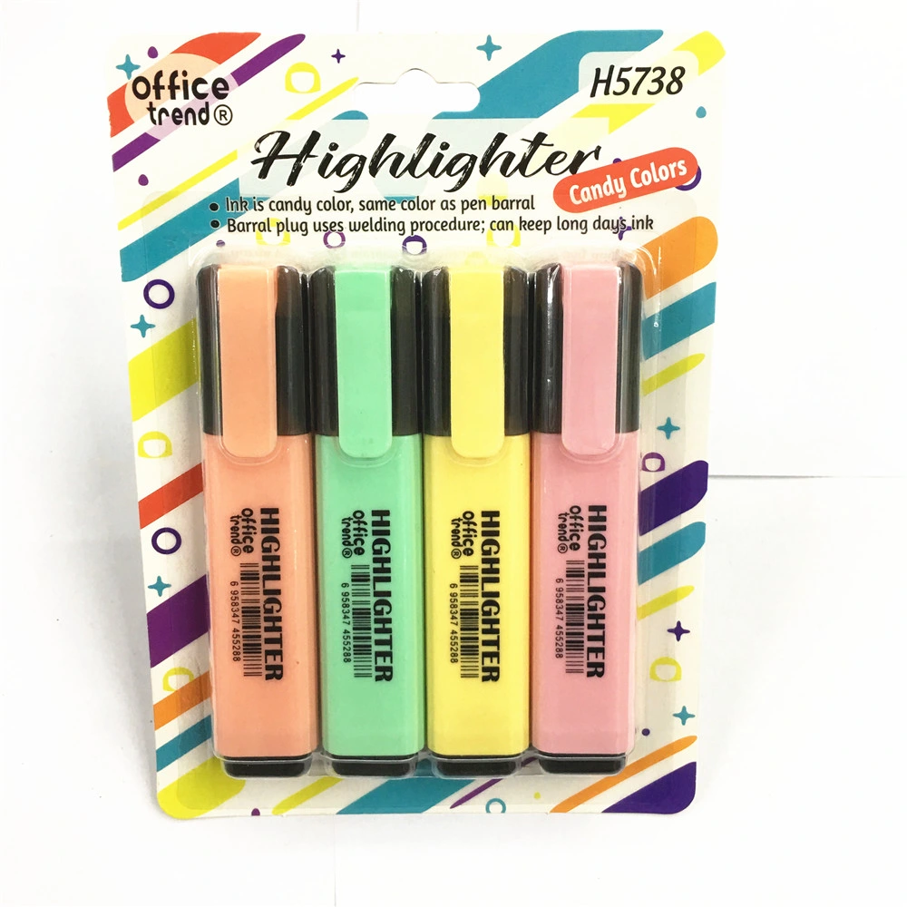 4pk Highlighter Marker Pen Stationery Set for School Supply Promotional Pen