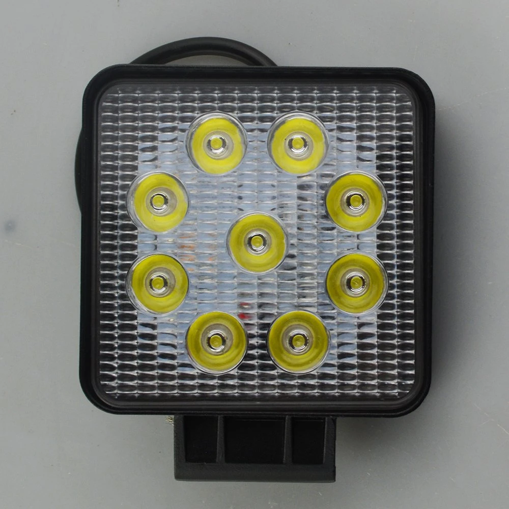 CE RoHS 9LED 27W 3030 Truck LED Work Light Square Spot Flood Beam 18W 24W 27W LED Work Light