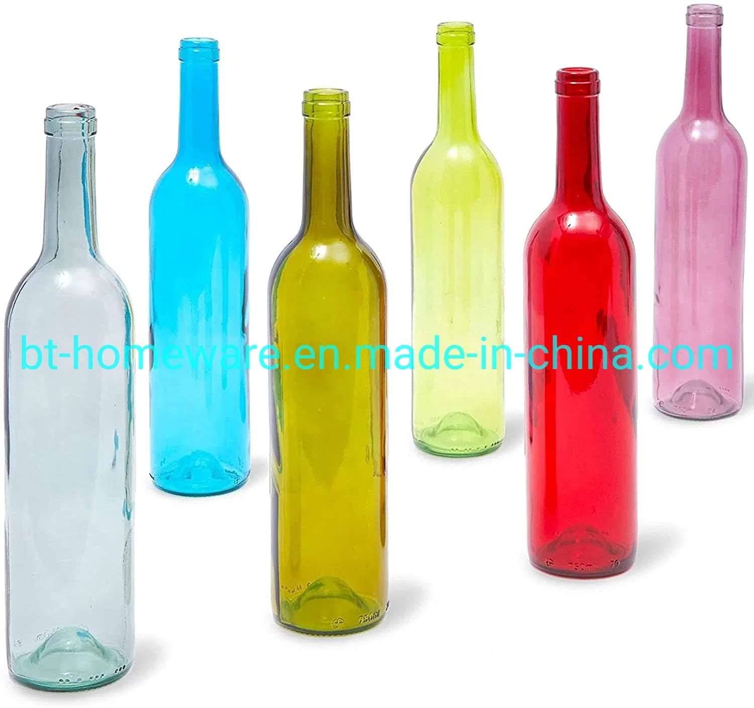 جملة 6 ألوان تلوين 750 مل زجاجة نبيذ فارغة للتزيين الصناعات اليدوية Wine Packaging