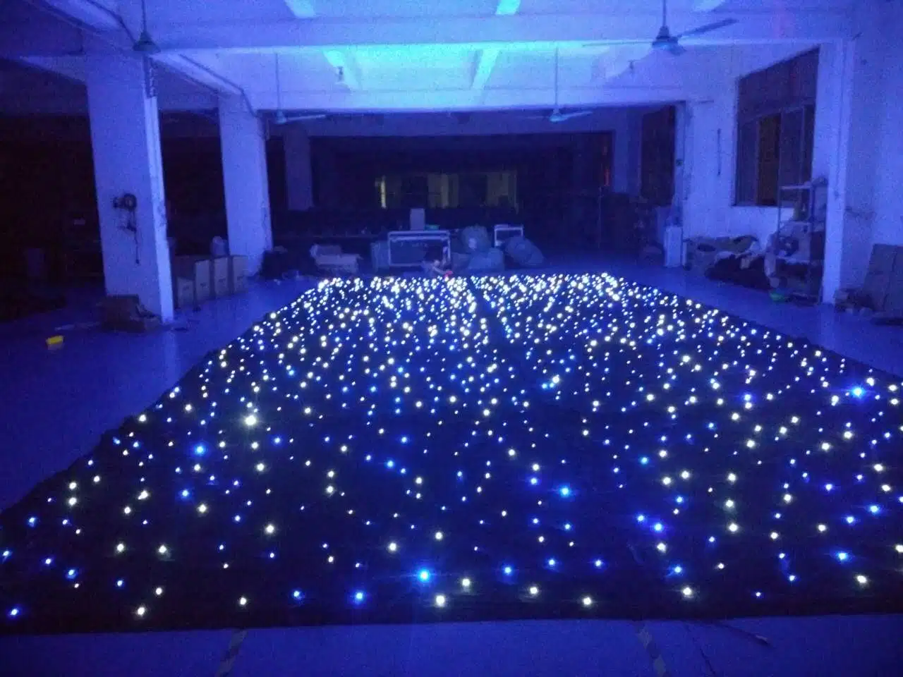 Telón de Estrellas LED Azul y Blanco de Tela LED para Fondo de Boda