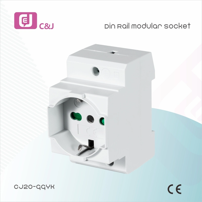 Modular EU Sockets Outlet with Kids Protection DIN Rail Modular Socket