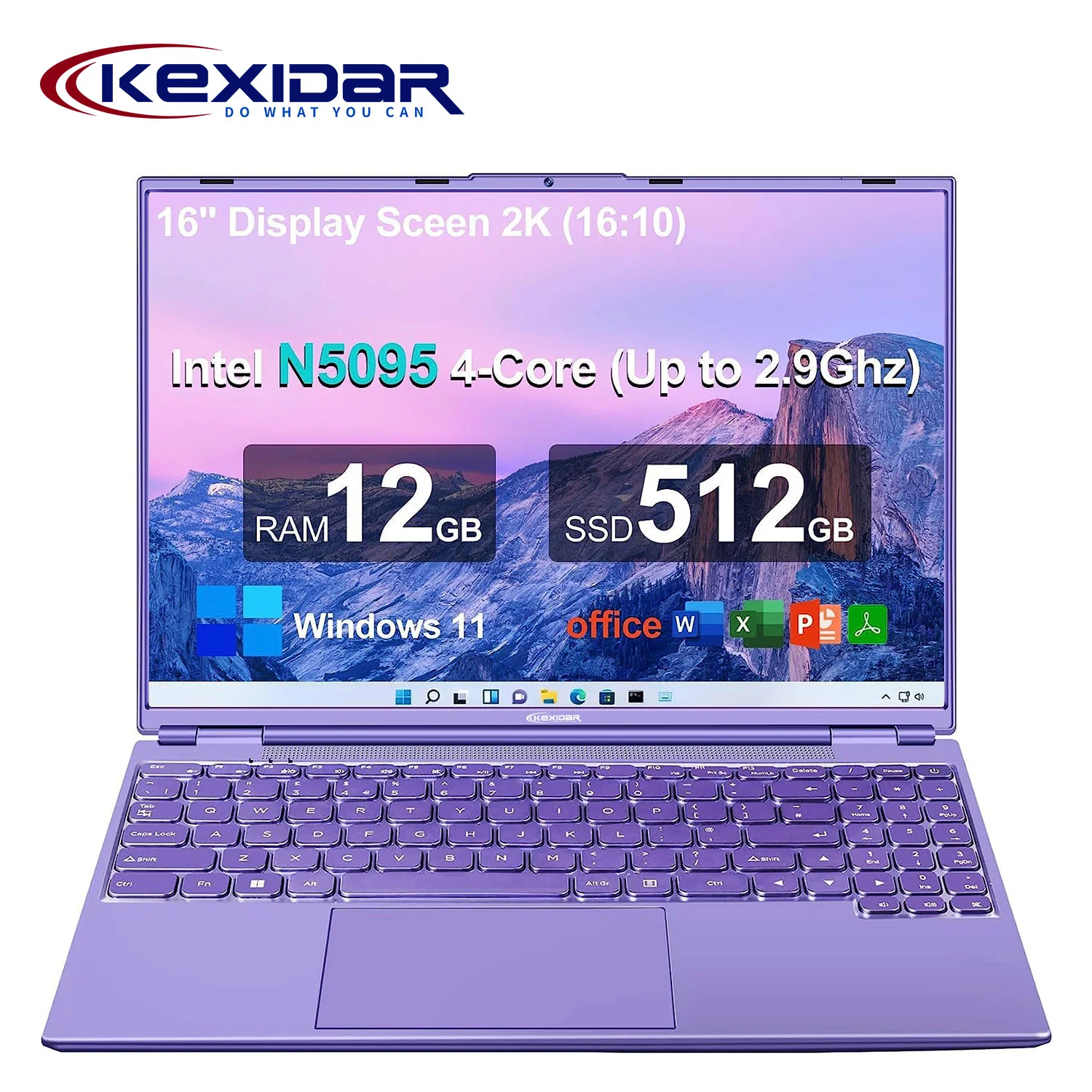 16" Win11 N5095 4-Core Dual WiFi/Bluetooth Student Laptop with 12g+512g Large Memory for Study Game Work