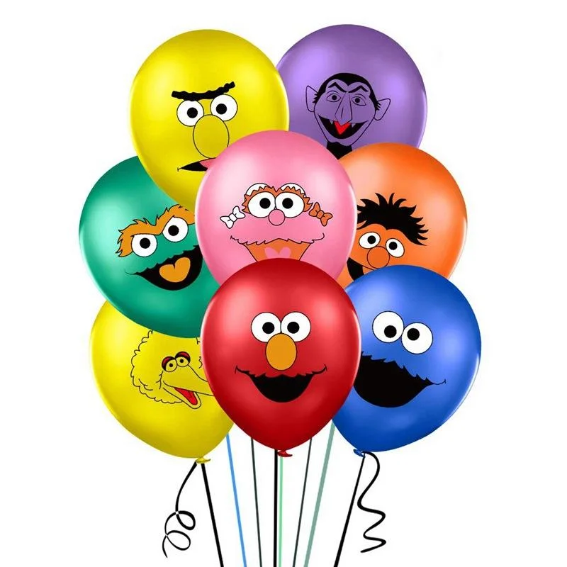 Dropshipping 12 Inch Sesame Street Place Elmo Cartoon Character Printed Round Latex Balloons for Kids Birthday