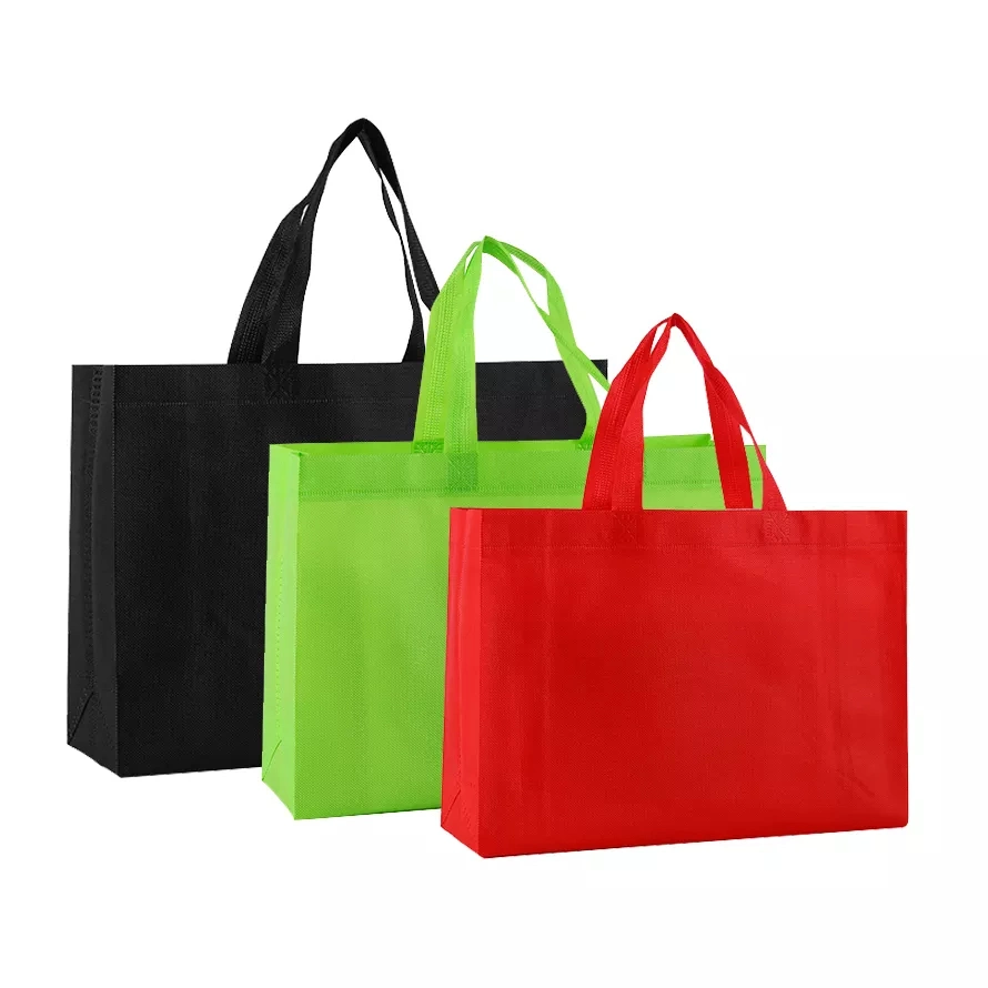 Fashionable Custom Shopping Bag PP Laminated Metallic Silver Non Woven Bag