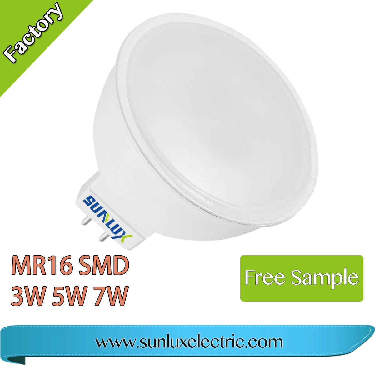 مصباح LED من البلاستيك والألومنيوم GU10 بقوة 3 واط وبقوة 5 واط وبقوة 6 واط MR16 SMD مصباح زينة المصباح الكاشف