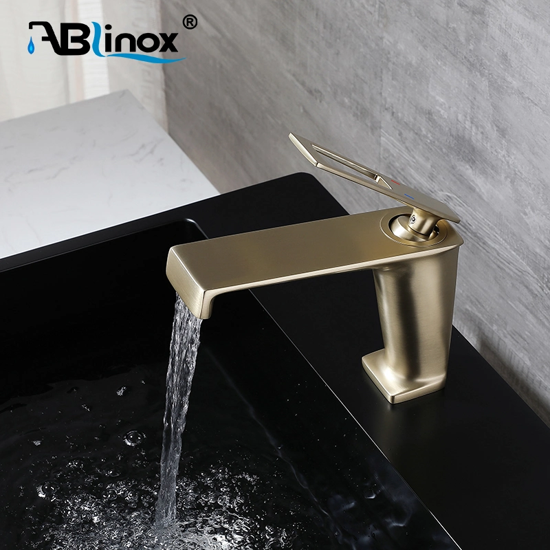 Ablinox OEM ODM Manufacturer 304 Stainless Steel Bathroom Accessory Bath Tub Brass Wash Shower Waterfall Basin Water Tap Sink Mixer Faucet