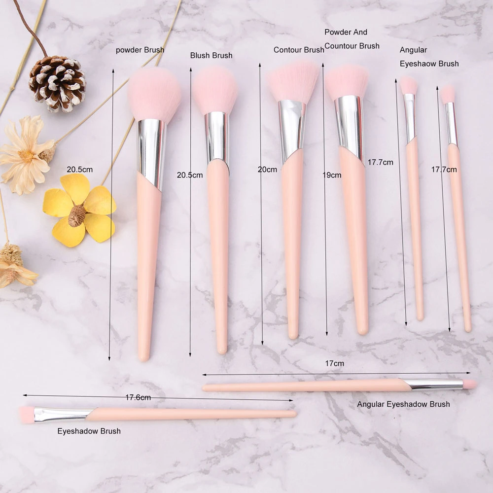 Plastic Pink Powder Blush Foundation Eyeshadow Lip Makeup Brush New Beauty Care Cosmetic Brush