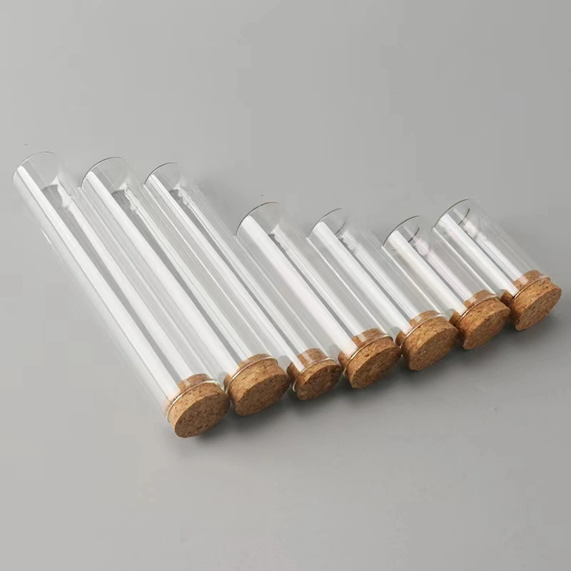 Flat Mouth Glass Test Tube with Cork