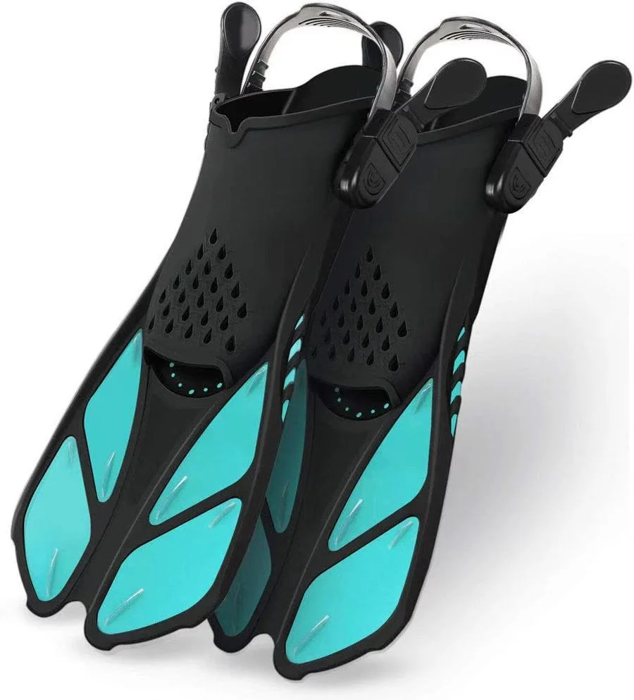 Cross Border New Adjustable Elastic Open Foot Snorkeling Swimming Short Fins Outdoor Diving Equipment in 2020