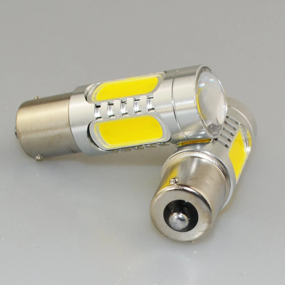 12V DC S25 Rojo Amarillo Alta Potencia 1156 7,5W LED Luz de freno LED de luz trasera P21W Luz de señal de giro de parada Lámpara LED blanca Ba15s