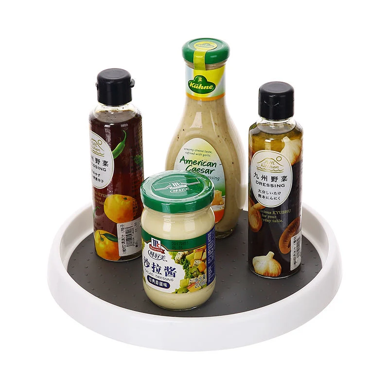 Condiment Storage Organizer Table Pantry Turntable Plastic 360 Degree Rotating Seasoning Storage Rack