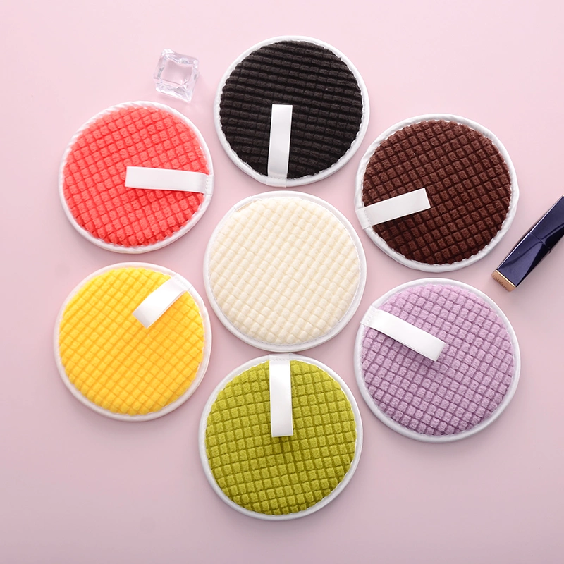 Round Shape Face Cleaning Pads Washable Makeup Remover Pads Reusable Microfiber Makeup Remover Pads