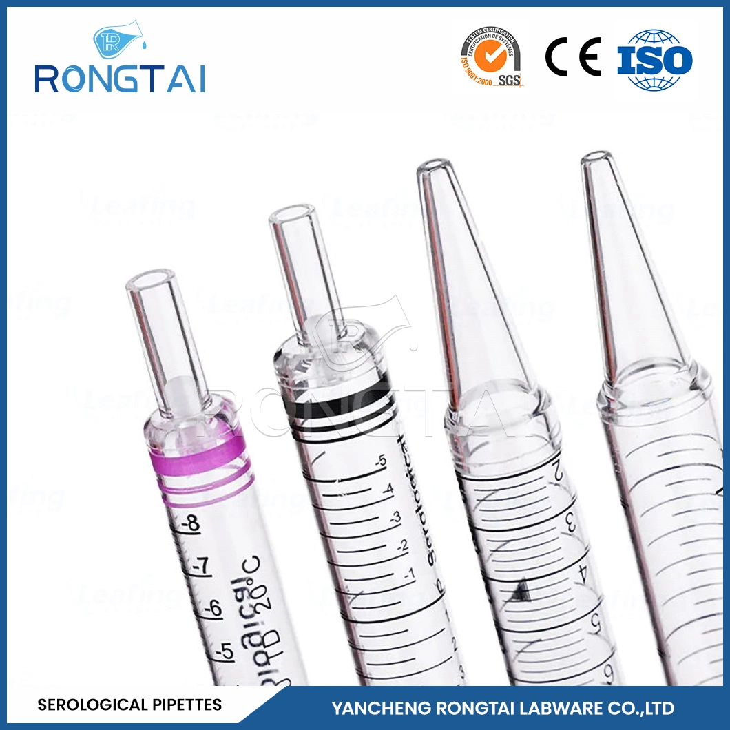 Rongtai High-End Laboratory Plastic Ware Fabricators PS 10ml Serological Pipettes China 25ml 50ml 100 Ml Serological Pipette